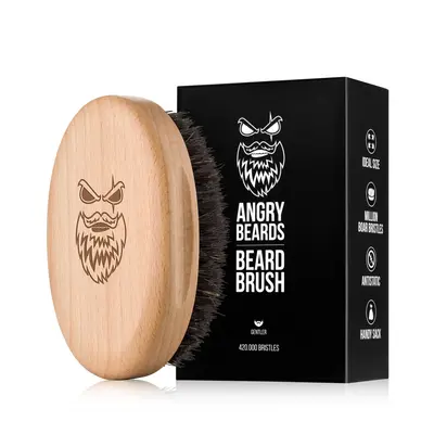 Angry Beards Dřevěný kartáč na vousy Gentler