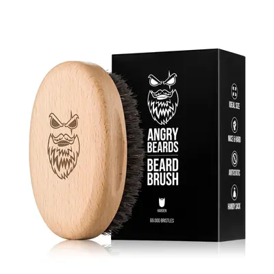 Angry Beards dřevěný kartáč na vousy Harden