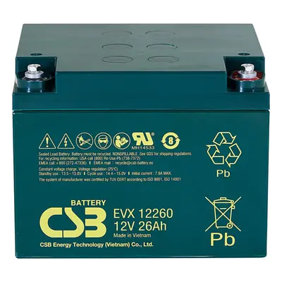 Záložní akumulátor CSB EVX12260i 12V, 26Ah, 350A