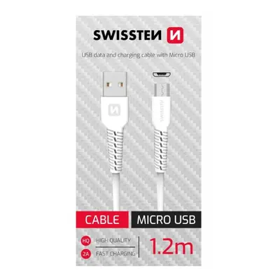 Datový kabel USB / micro USB (bílý, 1,2m)