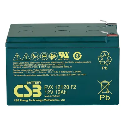 Záložní akumulátor CSB EVX12120F2 12V, 12Ah, 180A