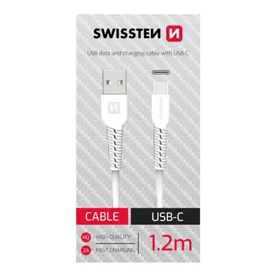 Datový kabel USB / USB-C (bílý, 1,2m)