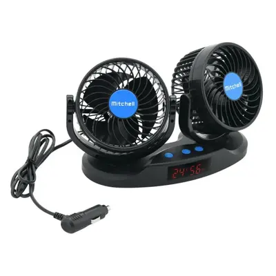 Ventilátor Duo s teploměrem (12V)