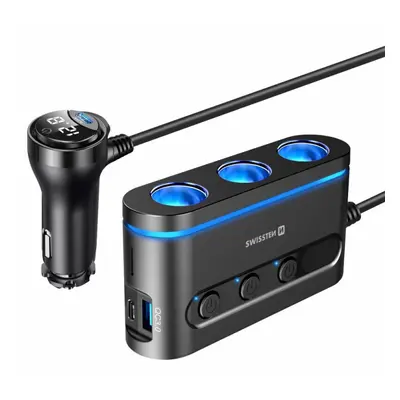 Roztrojka autozapalovače + 2x USB-C + 1x USB