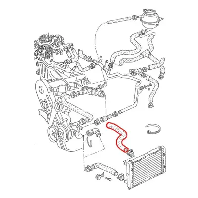 Hadice chladiče vody 360 mm VW Passat [B3] 1988-1993