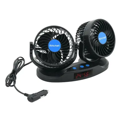 Ventilátor Duo s teploměrem (12V)