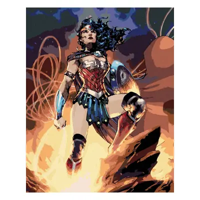 Zuty Malování podle čísel Wonder woman na skále