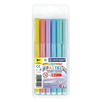 Centropen Fixy Colour world Pastel, 6 barev