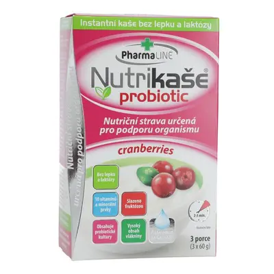 PharmaLINE Nutrikaše probiotic cranberries, 3x 60 g