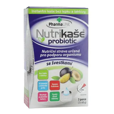 PharmaLINE Nutrikaše probiotic se švestkami, 3x 60 g