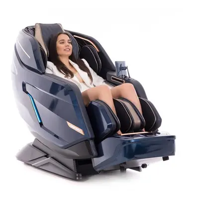 Masážní elektrické křeslo LUX 4D MASSAGER, modrozlaté