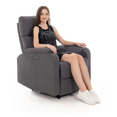 Relaxační polohovací křeslo COMFORT, antracitová látka