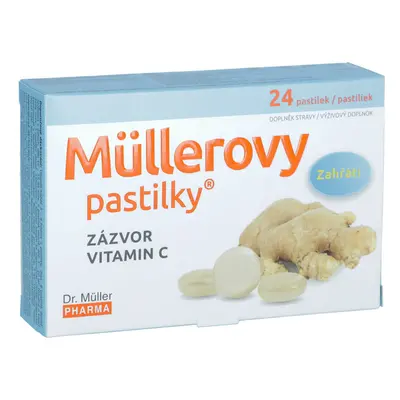 Müllerove pastilky se zázvorem a vitamínem C, 24 ks