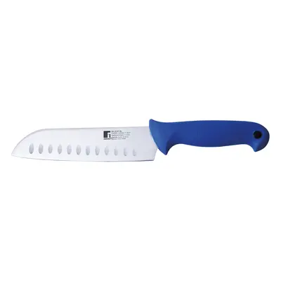 Nůž Santoku z nerezové oceli Bergner / 17,5 cm / modrá