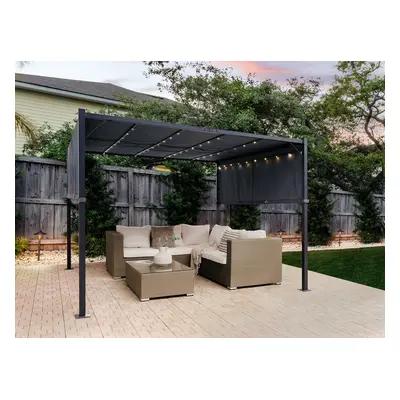 Zahradní pergola s LED solárním osvětlením BestBerg BBGG-50 / 300 x 300 x 215 cm / šedá