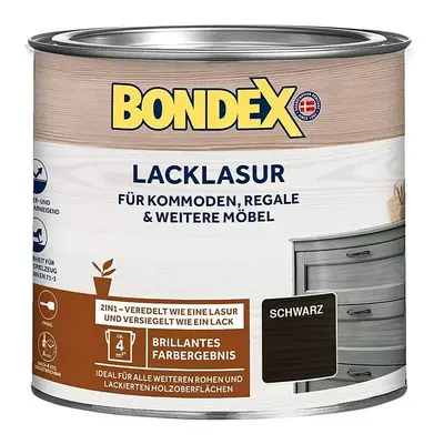 Kompaktní lazura na dřevo Bondex Paint Glaze 2v1 / 375 ml / hedvábný lesk / černá