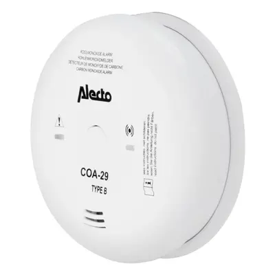 Detektor oxidu uhelnatého Alecto COA-29-7 / Ø 10,7 cm / 85 dB / bílá