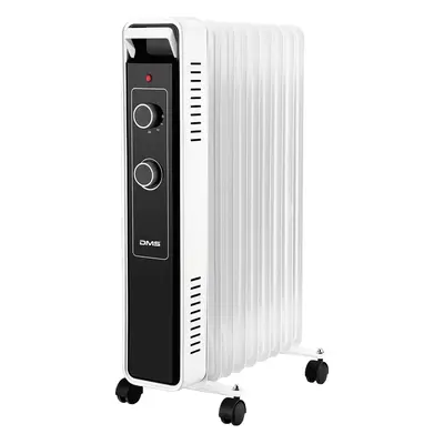 Olejový radiátor DMS Germany OR-1500 / 600 W / 900 W / 1500 W / 9 topných těles / bílá