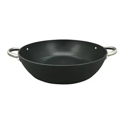 Paella pánev MasterPro BGMP-3557 / Ø 32 x 7,8 cm / 2 rukojeti / černá