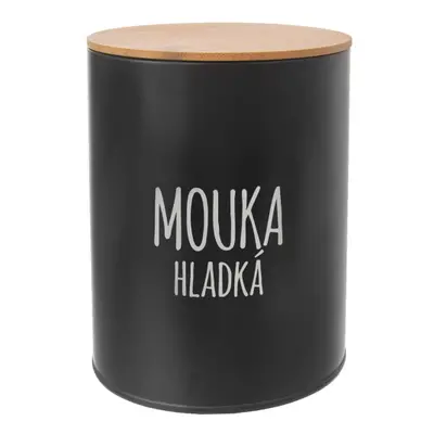 German Dóza BLACK s nápisem MOUKA HLADKÁ / pr. 13 cm / černá Varianta: ivi0