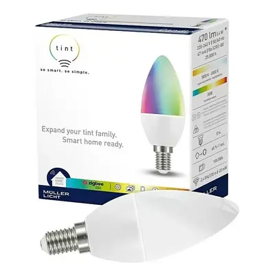 SMART LED žárovka E14 Müller-Licht Tint / 6 W / 470 lm / multicolor Varianta: ivi0