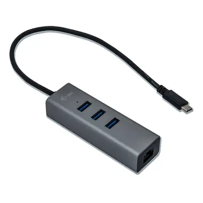 USB Hub i-tec Metal USB-C / 3x USB 3.0 + 1x RJ45 / stříbrná Varianta: ivi1