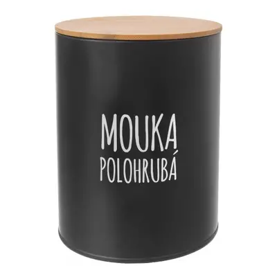 German Dóza BLACK s nápisem MOUKA POLOHRUBÁ / pr. 13 cm / černá Varianta: ivi0