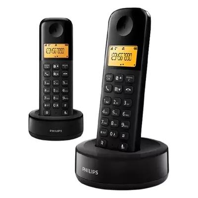 Bezdrátový telefon Philips D1602B/01 / 50 kontaktů / černá Varianta: ivi1