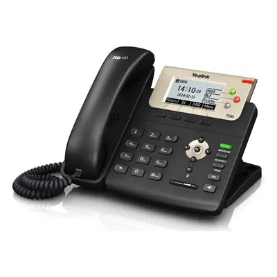 Telefon Yealink SIP-T23G / 2,8" (7,1 cm) LCD displej / 132 x 64 px / duální 1 Gb/s switch / 3 SI