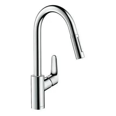 Dřezová páková baterie s výsuvnou sprškou Hansgrohe Focus M41 / 10 l/min. / keramická kartuše / 