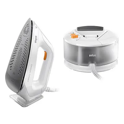 Parní generátor Braun IS2132WH / 2400 W / 3D FreeGlide / 1,5 l / parní ráz 400 g/min / bílá/oran