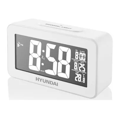 Budík Hyundai AC 321 W / LCD displej / -10 °C do +50 °C / čas řízen rádiovým signálem DCF 77 / b