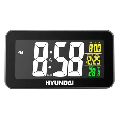 Digitální budík Hyundai AC 322 B / 12/24 h / datum/čas/teplota / černá Varianta: ivi0