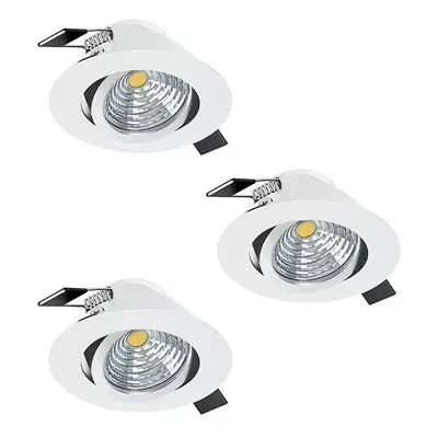 Vestavné LED svítidlo Eglo SALICETO / 3 kusy / teplá bílá / 1350 lm / 18 W / hliník / O 8,8 cm /