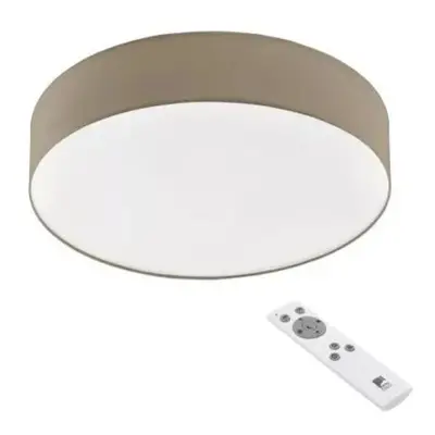 Kulaté textilní stropní LED svítidlo Eglo Roma / O 57 cm / 40W / 4000lm / stmívatelné / šedohněd