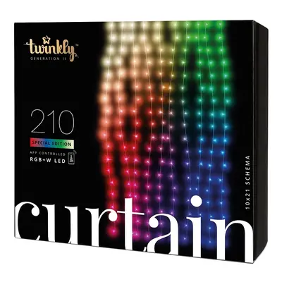 Chytrý vánoční LED závěs Twinkly Curtain Special Edition / 210 LED / IP44 / 2,5x1,5 m / vícebare