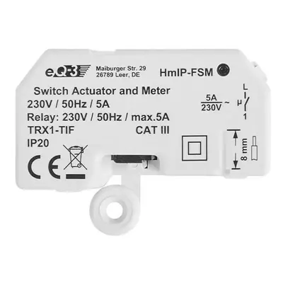 Bezdrátový spínač a měřič Homematic IP HmIP-FSM / 4,1 x 5,4 x 3,3 cm / plast / podomítkový / 230