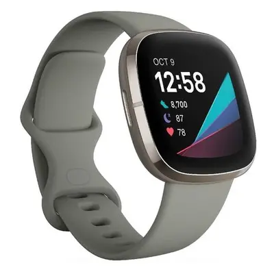 Chytré hodinky Fitbit Sense FB512SRSG / Wi-Fi / GPS / Sage Grey/Silver Stainless Steel Varianta: