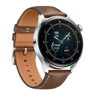 Chytré hodinky Huawei Watch 3 (55026819) / 1,43" AMOLED / vodotěsné / Wi-Fi / NFC / hnědá/stříbr