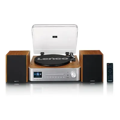 Stereo set s gramofonem Lenco MC-660WDSI / Bluetooth / Wi-Fi / AUX / USB / stříbrná/dřevo Varian