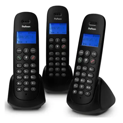 Domácí telefon Profoon PDX-300 TRIPLE / LCD / hands free / černá Varianta: ivi2