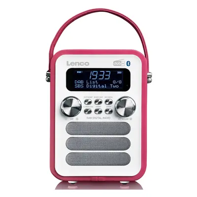 Přenosné rádio Lenco PDR-051PKWH / Bluetooth / DAB+/FM / růžová/bílá Varianta: ivi1