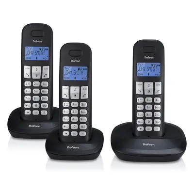 Bezdrátový pevný telefon Profoon PDX-1130 Wireless Dect Phone / 3 sluchátka / černá Varianta: iv