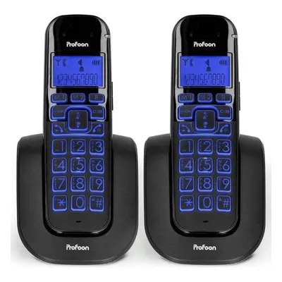 Domácí telefon Profoon PDX-2808 DUO / DECT 1,8 GHz / dosah až 300 m / 400 mAh / černá Varianta: 