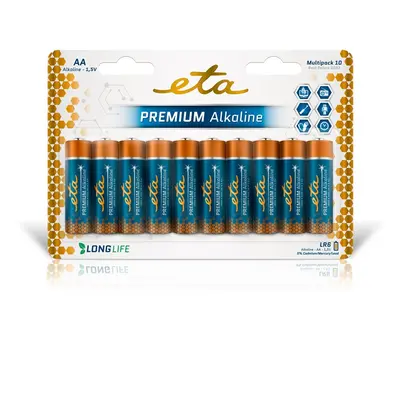 Baterie alkalická ETA PREMIUM ALKALINE AA, LR06, blistr 10ks Varianta: ivi1