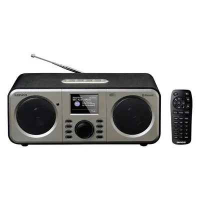 Stolní rádio Lenco DAR-030BK s dálkovým ovládáním / 6 W / DAB+/FM / Bluetooth 5.0 / černá/stříbr