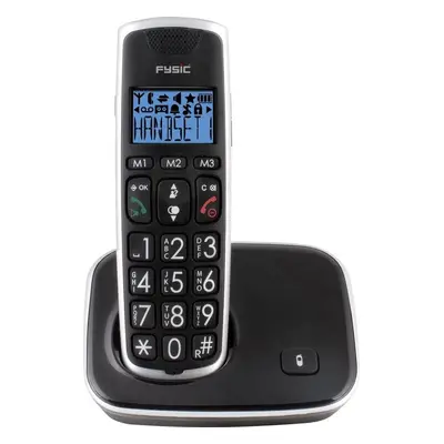 Bezdrátový telefon Fysic FX-6000 Dect / 2" (5 cm) / 500 mAh / budík / modré podsvícení / hands-f