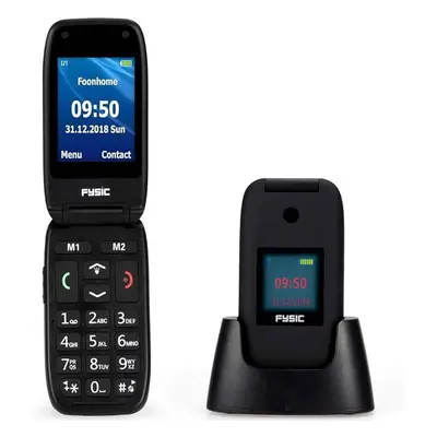 Mobilní telefon pro seniory Fysic FM-9260 s nabíjecím stojánkem / véčko / SOS tlačítko / 800 mAh