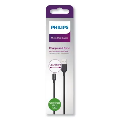 Kabel Philips DLC2103A / USB-A/USB-C / 1,2 m / černá Varianta: ivi0