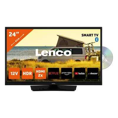 Smart televize Lenco DVL-2483BK s vestavěným DVD přehrávačem / 24" (61 cm) displej / 1366 x 768 